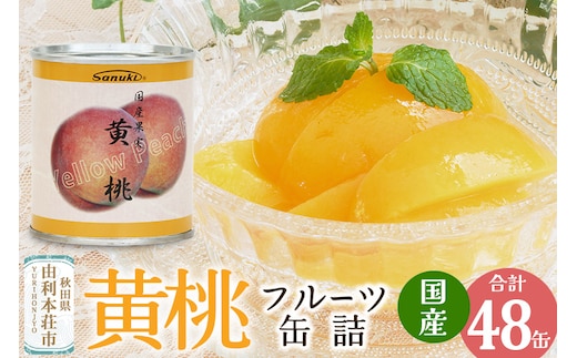 Sanuki フルーツ缶詰 黄桃 48缶セット 国産果実 非常食 保存食 業務用