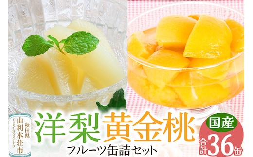 Sanuki フルーツ缶詰 洋梨＆黄金桃 36缶セット（洋梨×12缶、黄金桃×24缶）非常食 保存食 業務用