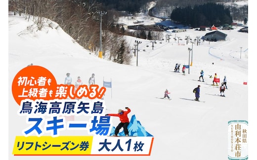 鳥海高原矢島スキー場 リフトシーズン券 大人1枚【営業期間：2025年12月～2026年3月】＜簡易書留＞