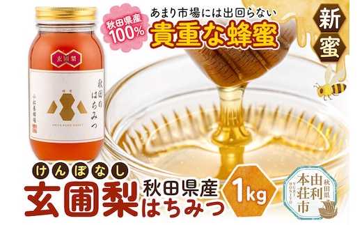《先行受付》【新蜜】小松養蜂場 はちみつ 秋田県産 100％ 玄圃梨蜂蜜 1kg [はちみつ ハチミツ 蜂蜜 国産 秋田県産]