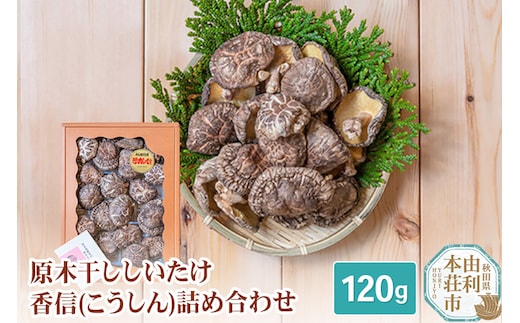 岩城町農園 原木干ししいたけ 香信（こうしん）詰め合わせ 120g