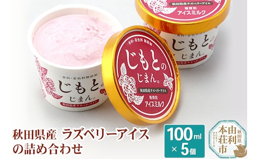 秋田県産 ラズベリーアイス 詰め合わせ（100cc×5個）