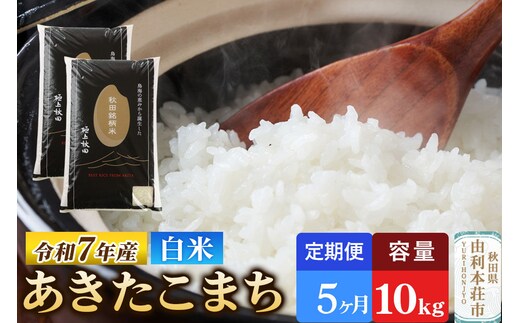 《定期便5ヶ月》令和7年産 【白米】極上秋田銘柄米 あきたこまち 10kg（5kg×2袋）米 お米 白米 精米 ブランド米 銘柄米 秋田県産 [米 お米 こめ 白米 精米 あきたこまち ブランド米 銘柄米 秋田県産]
