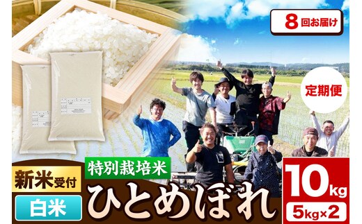 《新米予約》《定期便8ヶ月》令和8年産【白米】特別栽培米 ひとめぼれ 10kg（5kg×2袋）秋田県産 [ひとめぼれ 米 お米 白米 精米 特別栽培米 ブランド米 食卓 秋田県産 秋田県 由利本荘市]