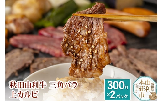 秋田由利牛 三角バラ上カルビ300g×2パック