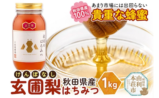 小松養蜂場 はちみつ 秋田県産 100％ 玄圃梨蜂蜜 1kg