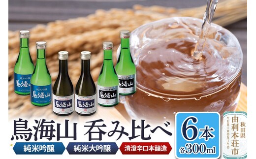 天寿酒造 呑み比べ6本セット（純米大吟醸「鳥海山」2本、純米吟醸「鳥海山」2本、清澄辛口本醸造「鳥海山」2本 各300ml） [日本酒 酒 お酒 純米大吟醸 純米吟醸 本醸造 辛口 鳥海山 飲み比べ 呑み比べ セット 秋田県産]