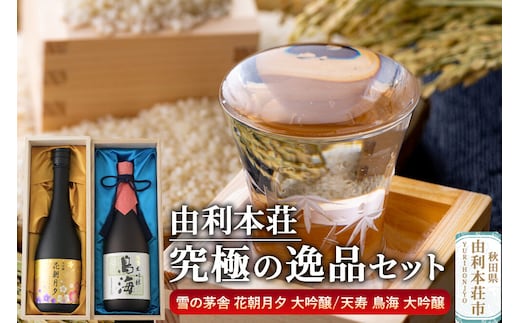 由利本荘地酒究極の逸品セット 合計2本（雪の茅舎 大吟醸 花朝月夕 720ml、天寿 大吟醸 鳥海 720ml） [日本酒 お酒 酒 大吟醸 地酒 飲みくらべ 飲み比べ セット 秋田]