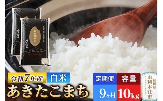《定期便9ヶ月》令和7年産 【白米】極上秋田銘柄米 あきたこまち 10kg（5kg×2袋）米 お米 白米 精米 ブランド米 銘柄米 秋田県産