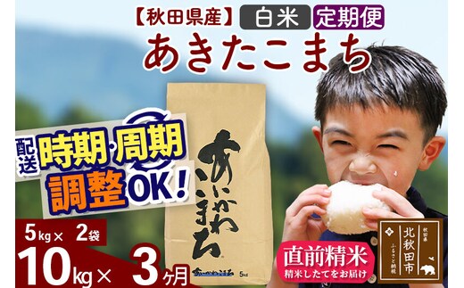 ※令和7年産※《定期便3ヶ月》秋田県産 あきたこまち 10kg【白米】(5kg小分け袋) 2025年産 お届け時期選べる お届け周期調整可能 隔月に調整OK お米 藤岡農産 [藤岡農産 秋田 お米 あきたこまち 米どころ 東北 北秋田市 定期便 毎月お届け]