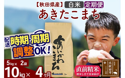 ※令和7年産※《定期便4ヶ月》秋田県産 あきたこまち 10kg【白米】(5kg小分け袋) 2025年産 お届け時期選べる お届け周期調整可能 隔月に調整OK お米 藤岡農産 [藤岡農産 秋田 お米 あきたこまち 米どころ 東北 北秋田市 定期便 毎月お届け]