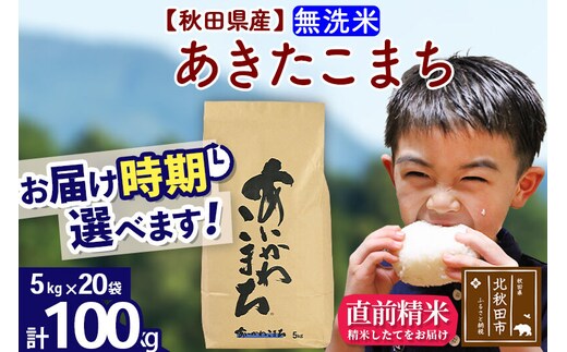 ※令和7年産※秋田県産 あきたこまち 100kg【無洗米】(5kg小分け袋) 【1回のみお届け】2025年産 お届け時期選べる お米 藤岡農産 [藤岡農産 秋田 お米 あきたこまち 米どころ 東北 北秋田市]