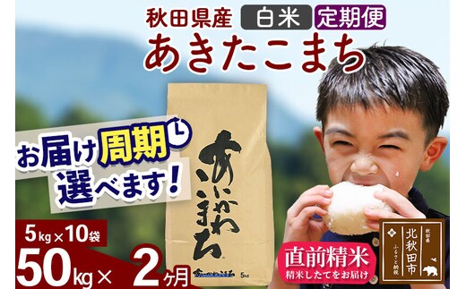 ※令和7年産※《定期便2ヶ月》秋田県産 あきたこまち 50kg【白米】(5kg小分け袋) 2025年産 お届け周期調整可能 隔月に調整OK お米 藤岡農産 [藤岡農産 秋田 お米 あきたこまち 米どころ 東北 北秋田市 定期便 毎月お届け]