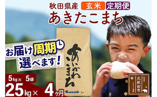 ※令和7年産※《定期便4ヶ月》秋田県産 あきたこまち 25kg【玄米】(5kg小分け袋) 2025年産 お届け周期調整可能 隔月に調整OK お米 藤岡農産 [藤岡農産 秋田 お米 あきたこまち 米どころ 東北 北秋田市 定期便 毎月お届け]