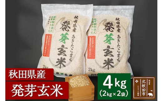 令和7年産 発芽玄米（2kg×2袋）発芽米 玄米 ビタミン カルシウム ギャバ ミネラル 食物繊維