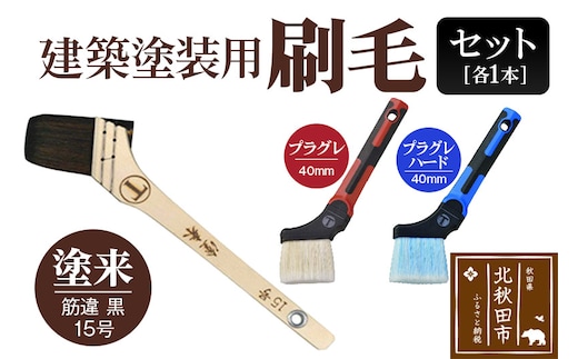 塗来（筋違・黒・15号）とプラグレ 2本セット【刷毛 プラグレ 樹脂 塗装 食品衛生法適合】