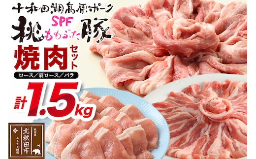 豚肉 桃豚焼肉セット 十和田湖高原ポークSPF桃豚 ローススライス 500g 肩ローススライス 500g バラスライス 500g スライス ロース 肩ロース バラ 計1.5kg