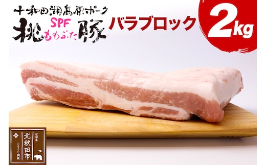 豚肉 桃豚バラブロック 十和田湖高原ポークSPF桃豚 バラブロック 2kg バラ ブロック