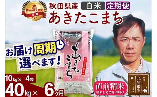 ※令和7年産※《定期便6ヶ月》秋田県産 あきたこまち 40kg【白米】(10kg袋) 2025年産 お届け周期調整可能 隔月に調整OK お米 みそらファーム [みそらファーム 秋田 お米 あきたこまち 米どころ 東北 北秋田市 秋田県産 冷めてもおいしい おにぎり おむすび お弁当 白米]