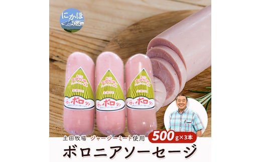 生食OK！ジャージーミート使用 ボロニアソーセージ500g×3本