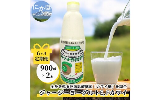 毎月お届け！ジャージー ヨーグルト(E・Fカワイ)900ml×2本 6ヶ月定期便(飲む ヨーグルト)