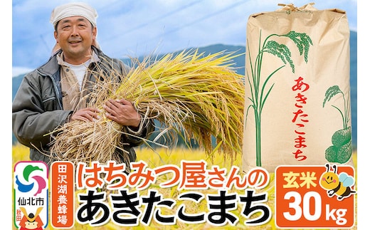 《令和8年産 新米予約》あきたこまち【玄米】30kg 秋田県産 お米 仙北市 30キロ 先行受付 [新米 先行予約 食味ランキング 特A 通算23回 産地 秋田県 仙北市 産米 お米]