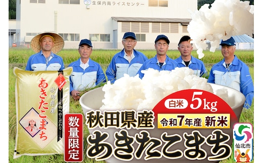 ＜令和7年産 新米＞【白米】あきたこまち 5kg（5kg×1袋）精米 秋田県仙北市産 5キロ