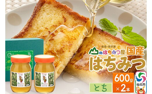 国産 はちみつ トチ 600g 2本セット 山のはちみつ屋 [はちみつ ハチミツ 蜂蜜 栃 とち]
