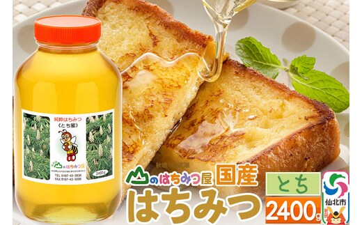 国産 はちみつ トチ 2400g 山のはちみつ屋 [はちみつ ハチミツ 蜂蜜 栃 とち]