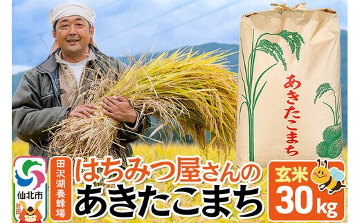 《令和8年産 新米予約》あきたこまち【玄米】30kg 秋田県産 お米 仙北市 30キロ 先行受付 [新米 先行予約 食味ランキング 特A 通算23回 産地 秋田県 仙北市 産米 お米]