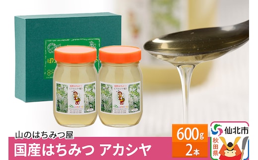 国産 はちみつ アカシヤ 600g 2本セット 山のはちみつ屋