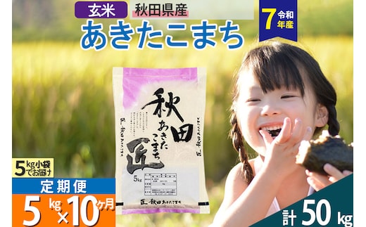 【玄米】＜令和7年産＞ 《定期便10ヶ月》秋田県産 あきたこまち 匠 5kg (5kg×1袋)×10回 5キロ お米
