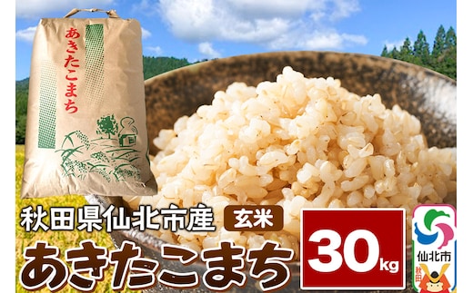 【玄米】令和7年産 あきたこまち 30kg 米 お米 こめ 秋田県 仙北市産
