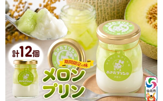 あきたプリン亭 メロンプリンセット 12個入り [手作り あきたプリン亭 ぷりん メロン お菓子 洋生菓子 洋菓子 高級 お取り寄せ スイーツ ギフト プレゼント 詰め合わせ]