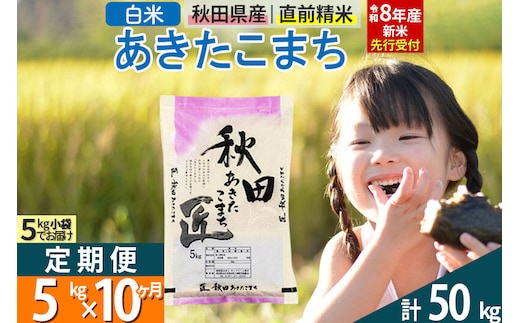 【白米】＜令和8年産 新米予約＞ 《定期便10ヶ月》秋田県産 あきたこまち 5kg (5kg×1袋)×10回 5キロ お米 匠 [サンファーム西木 米5kg 米 5kg 米 5kg定期便 お米定期便 白米 あきたこまち ごはん 米 お米 精米5kg]