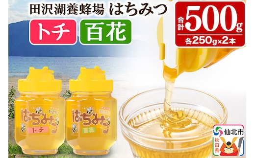 秋田県産はちみつ（トチ・百花）250g×各1本 合計500g 化粧箱入り 詰め合わせセット 田沢湖養蜂場