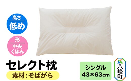 セレクト枕 そばがら シングル 低め 中央くぼみタイプ