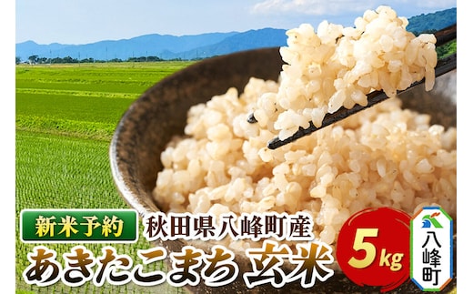 ＜令和8年産 新米予約＞【玄米】令和8産米 八峰町産 あきたこまち 5kg [先行予約 玄米 ブランド米 ご飯 ごはん]