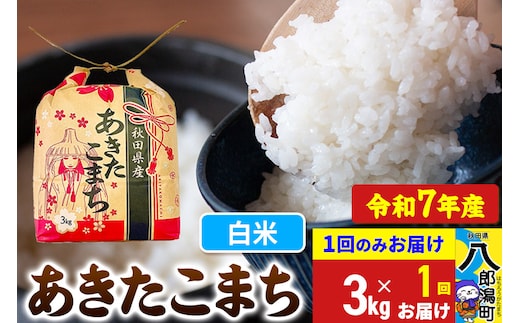 【新米】 あきたこまち 3kg×1袋【白米】令和7年産 秋田県産 こまちライン