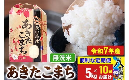 《定期便10ヶ月》【新米】 あきたこまち 5kg【無洗米】令和7年産 秋田県産 こまちライン