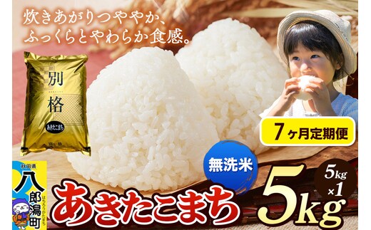 《令和8年産 新米》《定期便7ヶ月》米 あきたこまち 5kg【無洗米】秋田県産 [新米 米 コメ 無洗米 あきたこまち おいしい 美味しい 安全 自然の恵み]