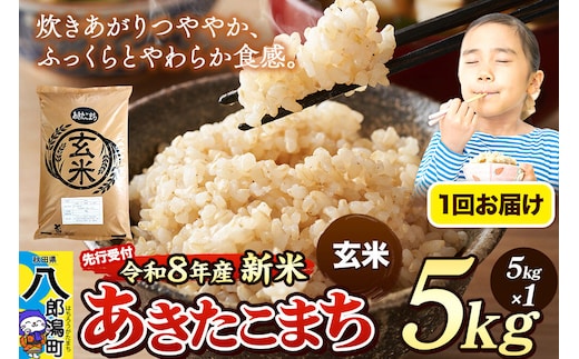 《令和8年産 新米受付》米 あきたこまち 5kg【玄米】秋田県産 [新米 先行予約 先行受付 米 コメ 玄米 あきたこまち おいしい 美味しい 安全 自然の恵み]
