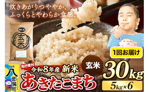 《令和8年産 新米受付》米 あきたこまち 30kg（5kg×6袋）【玄米】秋田県産 [新米 先行予約 先行受付 米 コメ 玄米 あきたこまち おいしい 美味しい 安全 自然の恵み]