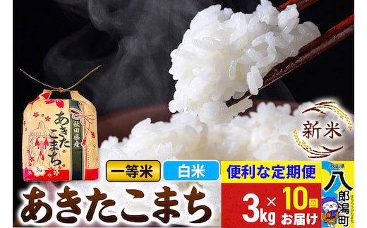 《新米》《定期便10ヶ月》あきたこまち 一等米 3kg×1袋【白米】 令和8年産 秋田県産 こまちライン [新米 こまちライン あきたこまち ブランド米 お米 白米 精米 米どころ 秋田 秋田県産]