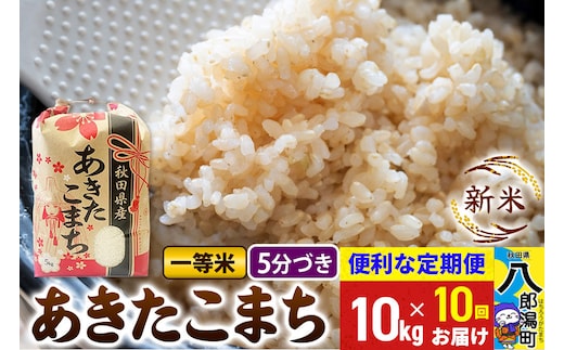 《新米》《定期便10ヶ月》あきたこまち 一等米 10kg【5分づき】 令和8年産 秋田県産 こまちライン [新米 こまちライン あきたこまち ブランド米 お米 白米 精米 無洗米 米どころ 秋田 秋田県産]