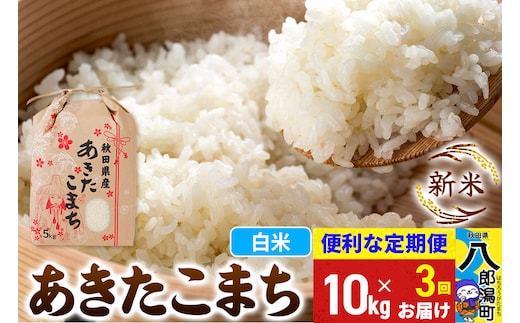 《新米》《定期便3ヶ月》あきたこまち 10kg【白米】 令和8年産 秋田県産 こまちライン [新米 こまちライン あきたこまち ブランド米 お米 白米 精米 無洗米 米どころ 秋田 秋田県産]