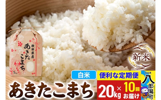 《新米》《定期便10ヶ月》あきたこまち 20kg【白米】 令和8年産 秋田県産 こまちライン [新米 こまちライン あきたこまち ブランド米 お米 白米 精米 無洗米 米どころ 秋田 秋田県産]