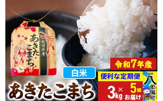 《定期便5ヶ月》 あきたこまち 3kg×1袋【白米】令和7年産 秋田県産 こまちライン [こまちライン あきたこまち ブランド米 お米 白米 精米 米どころ 秋田 秋田県産]