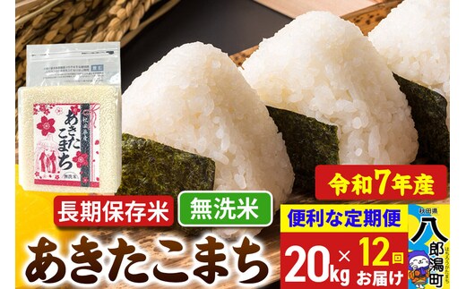 《定期便12ヶ月》 あきたこまち 長期保存米 20kg【無洗米】令和7年産 秋田県産 こまちライン [こまちライン あきたこまち ブランド米 長期保存 お米 精米 無洗米 米どころ 秋田 秋田県産]