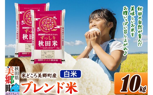 米 ブレンド米【白米】精米 10kg（5kg×2袋）秋田県美郷町産 [5kg袋 お米 こめ ご飯 ごはん 米どころ 秋田県産 美郷町]